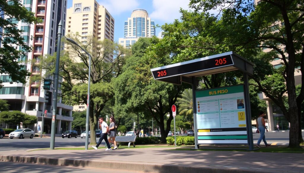 Ponto de ônibus próximo à Rua Celso Vieira 205